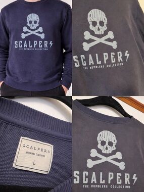 Scalpers Navy Skull-Print Men’s Sweatshirt
